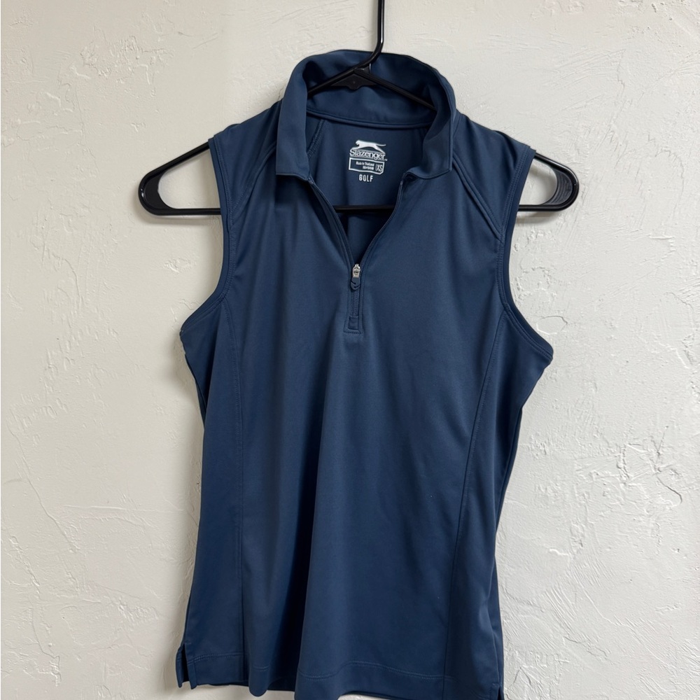 Slazenger Blue/Grey Sleeveless Polo